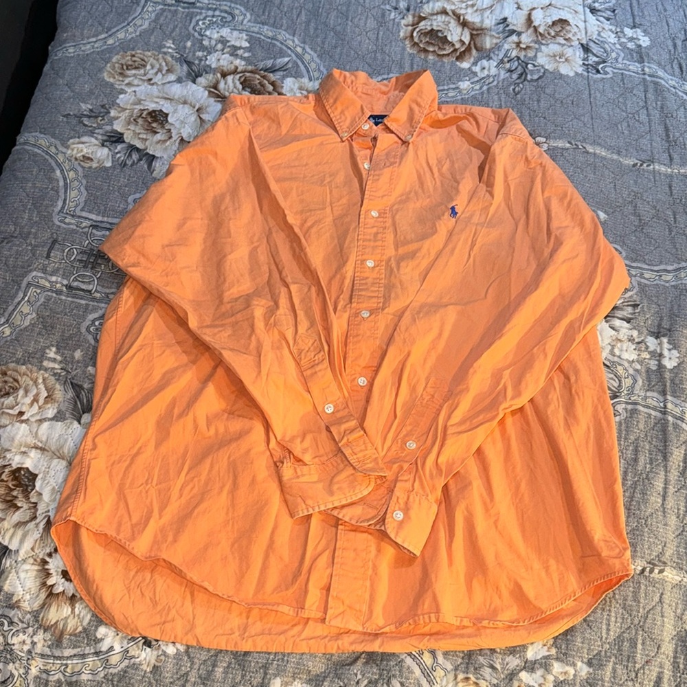Orange Polo Collared Button Down Long Sleeve - image 1